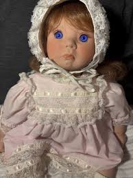 Vintage Lee Middleton Little Angel Pouty Face Vinyl Doll, Blue Eyes Gold  Hair 21” Limited Edition