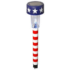 The solar garden mobile wind chime adds a little light and a lot of fun on your porch or yard. Landscape Lighting Patriotic Plastic Solar Garden Lights With Stakes 6 Pack Greenbrier International Inc Path Lights