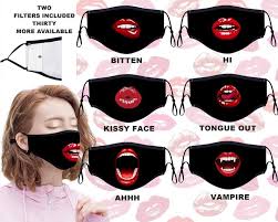 Cute Lippy Face Mask With Two Pm2 5 Filters Included Etsy Best Face Mask Diy Mask Mask