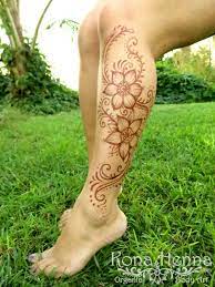 Kona Henna Studio Floral Leg Henna Leg Henna Henna Tattoo Neck Tattoo