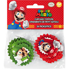 Couldn't find a store that made mario cupcakes, so we just had the cupcakes made, and added the. Wilton Super Mario Cupcake Picks 24ct Party City