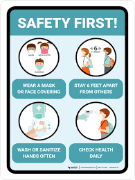 › what are safety precautions. Safety First Back To School Covid 19 Safety Precautions Portrait Wall Sign Creative Safety Supply