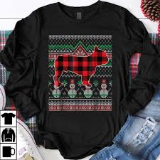 Check spelling or type a new query. Nice French Bulldog Red Plaid Ugly Christmas Sweater Shirt Hoodie Sweater Longsleeve T Shirt