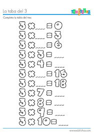 Ejercicio Multiplicar Tabla Del 3 Marissa Education Math Math Multiplication