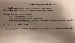 The reactant that produces a larger amount of product is the excess reagent. Limiting Reagent Problems Limiting Reagent Reactant Chegg Com