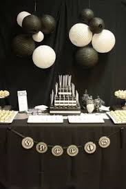 Birthday Cake Table Decoration With Candles Image Result For A Male 90th Birthday With Blue And Silver Would Like Candles On Table Ideas Please White Dessert Tables White Party White Party Theme