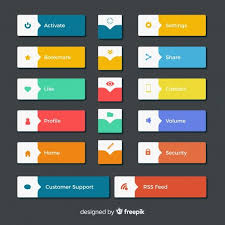 Download Colorful Web Design Button Collection With Flat Design For Free Web Design Web Development Design Android Design