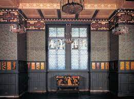 Refreshment room of the victoria and albert museum includes stained glass, 1867. William Morris Green Dining Room 1865 South Kensington Museum Green Dining Room Victorian Art Morris And Co