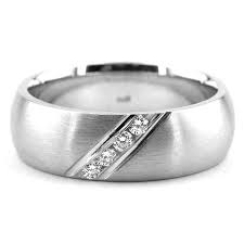 Men S Diagonal Channel Diamond Wedding Ring Matte Satin Finish Mens Wedding Rings Diamond Wedding Bands Moissanite Engagement Ring White Gold