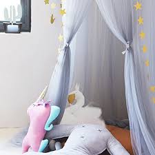 Amazon Com Bed Canopy For Kids Boys Girls Children Dix Rainbow Princess Prince Canopy Bed For Reading Nook Bedroom Playing Castle Bed Netting Curtains Canopy Grey Mesh Kitchen Dining
