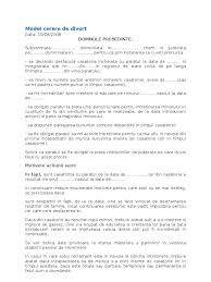 (2) cod civil si suntem de acord cu efectuarea raportului de ancheta psihosociala si cu audierea 3 în cazul în care nu rezulta din actele de identitate prezentate, dovada ultimei locuinte comune se face prin declaratie autentica care se. Model Cerere De Divort