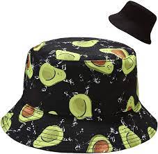 Malaxlx Cute Avocado Print Bucket Hat Beach Sun Hat Funny Fishing Hat For Women Reversible Double Side Wear Amazon Co Uk Clothing