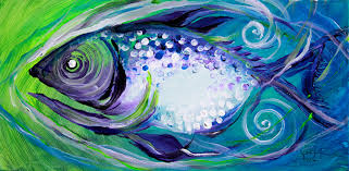 Monument sand and salty surf 2016 world renowned artist j vincent scarpace abstract remodern fish art paintings s. Abstract Fish Paintings