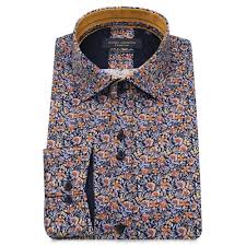 7% coupon applied at checkout. Orange Blue Floral Print Cotton Mens Shirt Ls75151 The Shirt Store