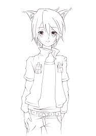 I got this image off of google. Wolf Boy Lineart Wolf Boy Anime Anime Guys Drawing Anime Drawings Boy