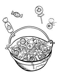 Basket Of Candy Printable Candy Coloring Pages Coloring Pages Halloween Coloring Pages