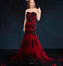 Maybe you would like to learn more about one of these? Schwarz Und Rot Gothic Brautkleider Meerjungfrau Schatz Spitze Appliques Tull Korsett Zuruck Vintage Bunte Hochzeit Kleider 1950s Wedding Gowns Color Wedding Gowngothic Wedding Aliexpress