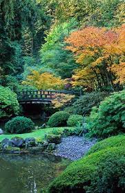 The Moon Bridge In Fall Portland Japanese Garden Japanese Garden Portland Garden