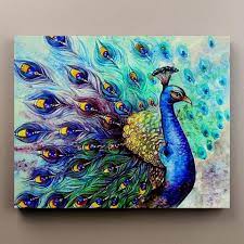 Cobalt Royal Peacock Peacock Painting Cross Paintings Art