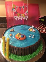 Minion Pool Cake Pool Cake Pool Birthday Cakes Pool Party Cakes