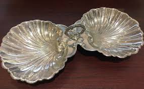 Sterling silver footed candy dish. Sterling Silver Seashell Candy Dish Stamped Tangible Investments