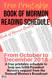 Free Printable Book Of Mormon Reading Schedule Updated Dec