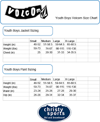 21 Conclusive Volcom Size Chart Youth