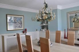 Turquoise Color Dining Room With Chair Rail Blue Dinning Room Dining Room Walls Dining Room Colors