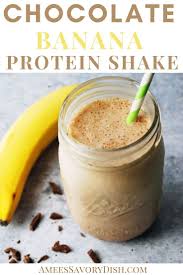 Chocolate Banana Whey Protein Shake Recipe In 2020 Whey Protein Recipes Shakes Delicious Protein Shake Recipes Simple Protein Shake Recipes