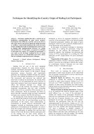 Check spelling or type a new query. Pdf Techniques For Identifying The Country Origin Of Mailing List Participants
