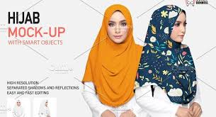 Chiffon Hijab Mockup Set Mockup Hijab Chiffon