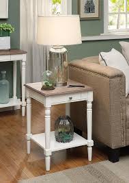 French Country End Table W Drawer Shelf Convenience Concepts 6042185dftw In 2020 End Tables With Drawers White End Tables Country House Decor