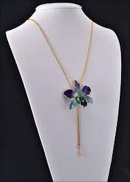 Real Orchid Jewelry Gold Orchid Necklace Orchid Jewelry Bride Jewelry Set Orchid Necklace
