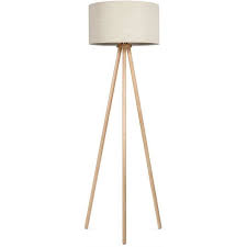 Lampe trépied scandinave pied bois abat jour safari animaux zèbre girafe éléphant tigre lampe à poser tendance hygge idée cadeau noël anniversaire une magnifique lampe sur pied en bois de bouleau. Tomons Lampadaire Sur Pied Led En Bois A Trepied Pour Salon Chambre Bureau Lin Cdiscount Maison