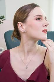 B. BRILLIANT Sterling Silver Blue Topaz Round-Cut Dolphin Animal Dainty  Pendant Necklace & Stud Earrings Set : Buy Online at Best Price in KSA