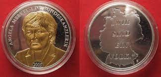 An ad from cdu candidate angela merkel in 2005 federal election. Deutschland Medaillen Angela Merkel Medaille 2005 Kupfer Versilbert Vergoldet 40mm 89906 Proof Ma Shops