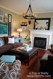 Benjamin Moore Woodlawn Blue The Evolution Of Our Living Room Small Living Room Layout Eclectic Living Room Brown Living Room