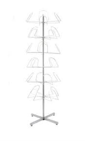 Silver 6 Tier Rotating Floor Standing Hat Rack 64 X 21 Ssw Hat Rack Rack Cap Rack