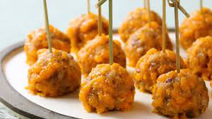 Spicy Sausage Balls Without Bisquick Recipe Sausage Balls Spicy Sausage Easy Sausage Balls Recipes