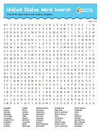 Word and logic puzzles are a wonderful way to engage the mind on lazy sunday mornings, and they're also useful educational tools for children. Word Search Printable Find All 50 States