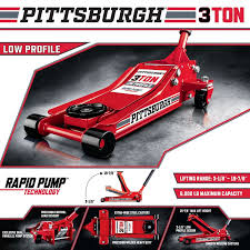 Buy The Pittsburgh 3 Ton Low Profile Floor Jack In Red For 99 99 Harbor Freight Tools Low Profile Heavy Duty