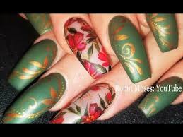 Check out our dark green nail selection for the very best in unique or custom, handmade pieces from our craft supplies & tools shops. Red Dark Green Flower Nail Art Design Youtube