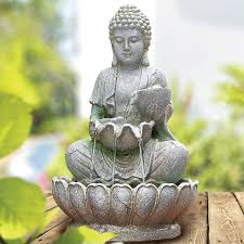 Bright Garden Solar Buddha Water Fountain Buy Online At Qd Stores