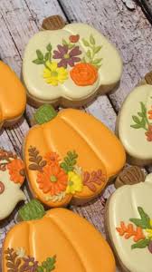 Floral Pumpkin Sugar Cookies Pumpkin Sugar Cookies Spice Sugar Cookies Fall Cookies