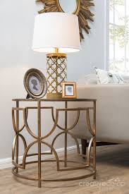 Bohemian Sofia Antique Brass Metal Glass Round Side Table Living Room Decor Furniture Side Table Decor Round Side Table Decor