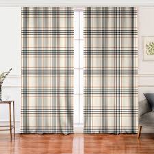 Salon fon perde modelleri yazımızda hangi ürünler tercih edilmelidir? Krem Renkte Ekose Desenli Salon Fon Perde Toptan Masa Ortusu