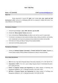 Resume With 7 Months Internship Experiance In Java