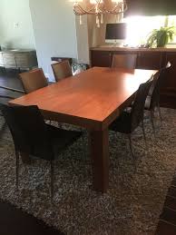 Natuzzi Wood Expandable Dining Table And 6 Grey Chairs W Chrome Legs Table Natuzzi Contemporary In 2020 Expandable Dining Table Dining Table Dining