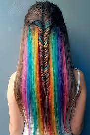 Chic Hidden Rainbow Hair Is The Magic You Need For 2017 See More Http Lovehairstyles Com Chic Hidden Rainb Rainbow Hair Color Hair Styles Long Hair Styles