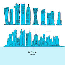 Doha Qatar Skyscraper Set Hebstreits Maps And Sketches Qatar Doha Skyline Architecture Sketch